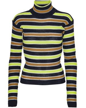 Henrik Vibskov Gestreifter Rollkragenpullover - Grün