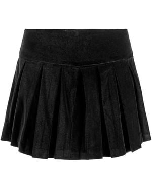 Alice + Olivia Emilie Pleated Mini Skirt - Black