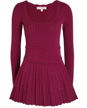 LoveShackFancy Ribbed Mini Dress - Red