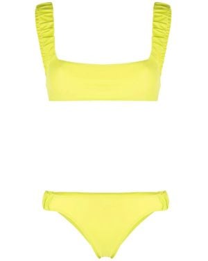 Sunnei Logo-Print Ruched Bikini Set - Yellow