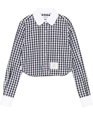 Thom Browne チェック ピーターパンカラーシャツ - ホワイト
