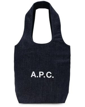 A.P.C. Borsa Tote Ninon Piccola - Blu