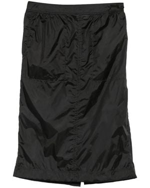 Saint Laurent Ruched-Detail Midi Skirt - Black