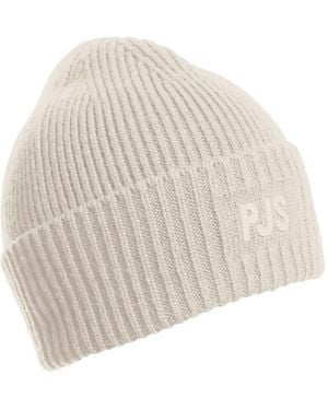 Parajumpers Ribbed Logo Beanie - Natural