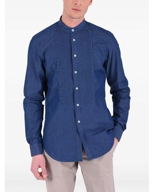 Dell'Oglio Stitched Bib Shirt - Blue