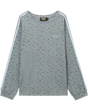 Mini Cream Floral-Print Long-Sleeve T-Shirt - Blue