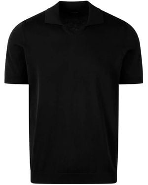 Drumohr T-Shirt mit V-Ausschnitt - Schwarz