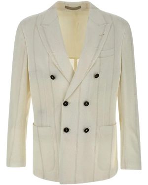 Eleventy Double-Breasted Blazer - White