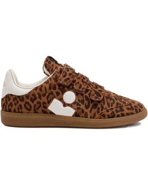 Isabel Marant Beth Leopard-Print Sneakers - Brown