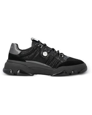 Pinko Glitter-Panelled Chunky Trainers - Black