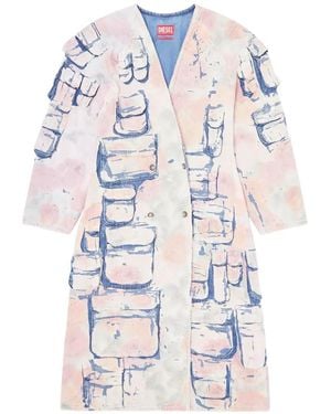 DIESEL Veste En Jean Croisée À Poches Plaquées - White