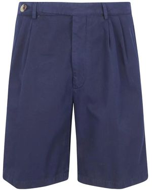 Brunello Cucinelli Pleated Bermuda Shorts - Blue