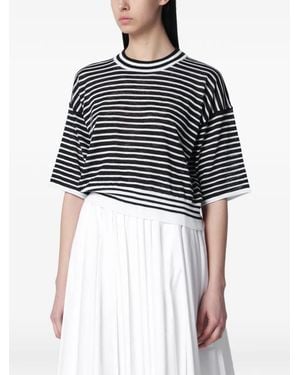 Roberto Collina Striped Crew-Neck T-Shirt - Black
