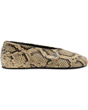 Jil Sander Snakeskin Ballerina Shoes - Brown