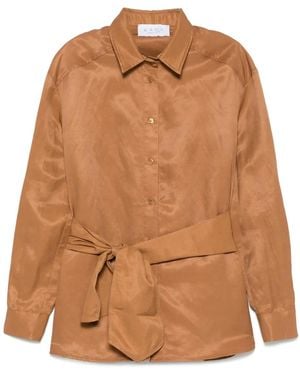 Kaos Blouse Met Ceintuur - Bruin