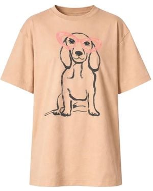 Twinset Dog-Print T-Shirt - Natural