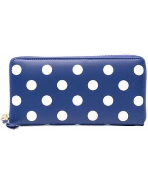 Comme des Garçons Leather Polka-Dot Purse - Blue