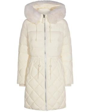 Mackage Plumífero con ribete de pelo artificial - Blanco