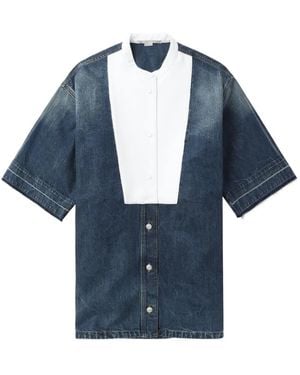 Stella McCartney Cotton Short-Sleeve Tunic Dress - Blue