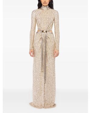 Rabanne Sequin-embellished cut-out dress - Neutro