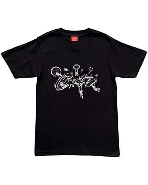 corteiz Allstarz Skydiver Cotton T-Shirt - Black