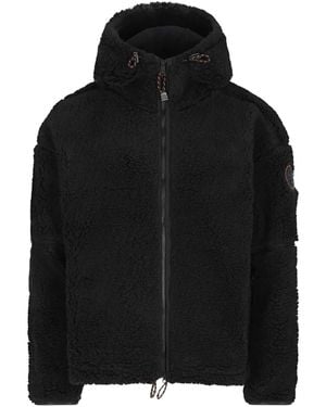 Napapijri Fleecejacke mit Logo-Patch - Schwarz