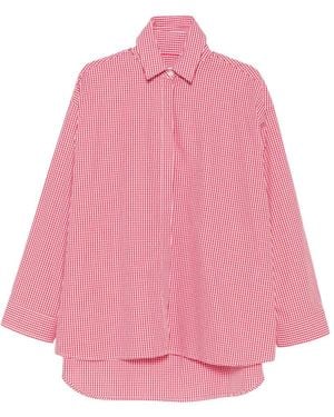 Marie Adam-Leenaerdt Gingham-Check Oversized Shirt - Pink