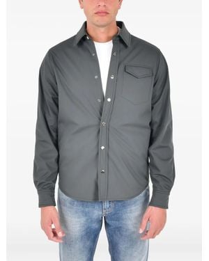Drumohr Front-Pocket Overshirt - Grey