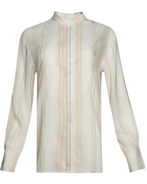Victoria Beckham Gestreept Blouse Met Lange Mouwen - Wit