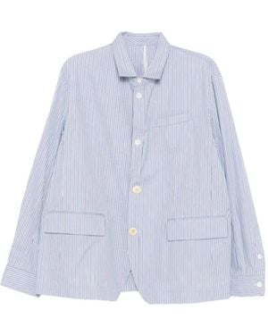 Sacai Striped Poplin Shirt Jacket - Purple