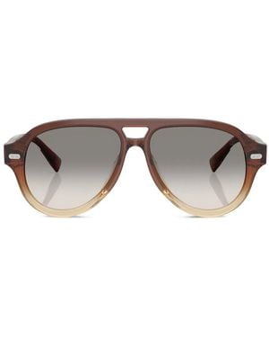 Brunello Cucinelli Logo-Print Sunglasses - Grey
