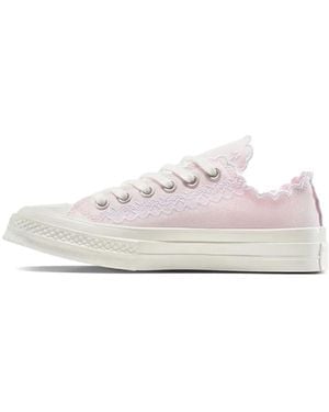 Converse Chuck 70 Embroidered Scalloped-Edge Trainers - Pink