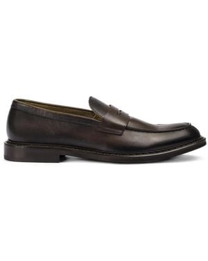 Doucal's Penny Leather Loafers - White