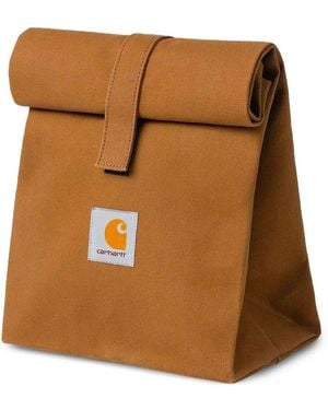 Carhartt Shopper Met Logopatch En Rolsluiting Aan De Bovenkant - Bruin