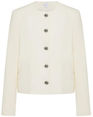 Rosetta Getty Chaqueta con cuello redondo - Blanco