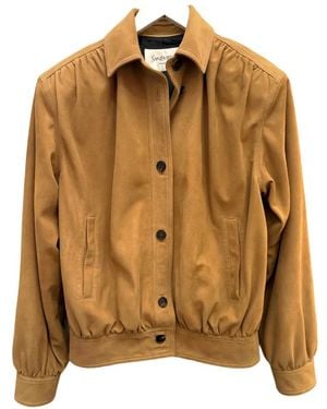 Saint Laurent Suede Blouson Jacket - Metallic