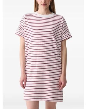 Marc O' Polo Striped Short-Sleeve Mini Dress - Red