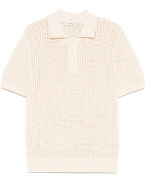 Sandro Open-Knit Polo Shirt - White