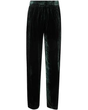 BIANCO LEVRIN Velvet elasticated-waist trousers - Schwarz