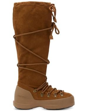 Moon Boot Luna Lace-Up Suede Boots - Brown