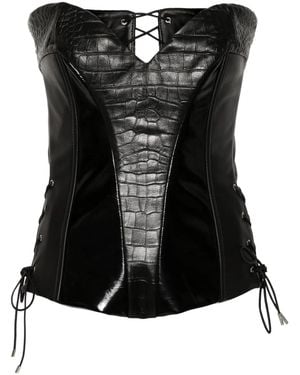 MITILIANE COUTURE Corsetto Con Effetto Coccodrillo - Nero