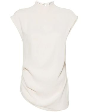 Gauchère Blusa Asimmetrica Smanicata - Bianco