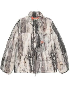 RC Outdoor Supply Sierra Tree-Bark-Print Puffer Jacket - White