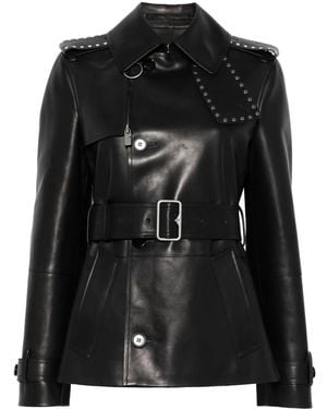 Burberry Schwarzes Kalb Leder Frauen 's Jacke
