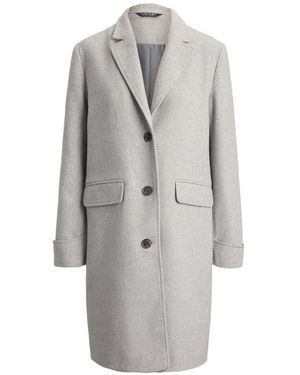 Ralph Lauren Herringbone-Pattern Notch-Lapel Coat - Gray