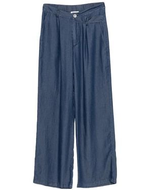 Clips Wide-Leg Pants - Blue