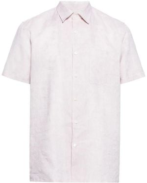 Canali Classic-Collar Linen Shirt - White