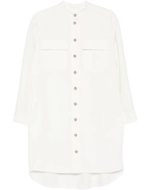 Marc O' Polo Button-Down Chest-Pocket Mini Dress - White
