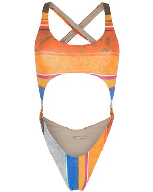Amir Slama Eco ストライプ ワンピース水着 - マルチカラー