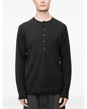 DEVOA Jersey Con Cuello Henley - Negro